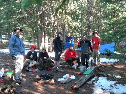 Campsite at Mt Phiilips Camp  (with hail on ground)